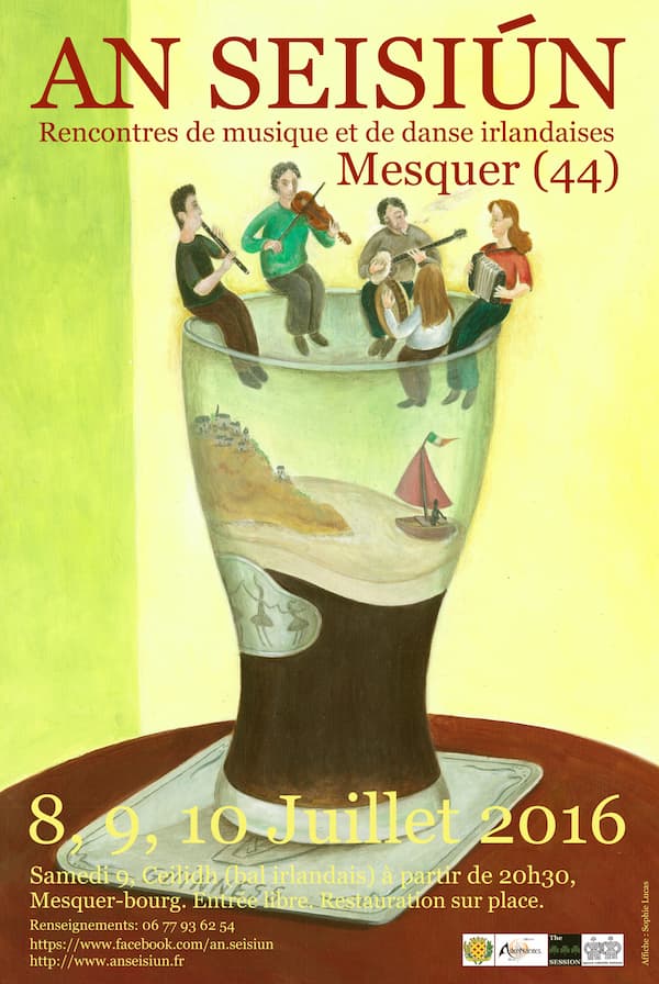 Affiche artistique pour festival de musique irlandaise.