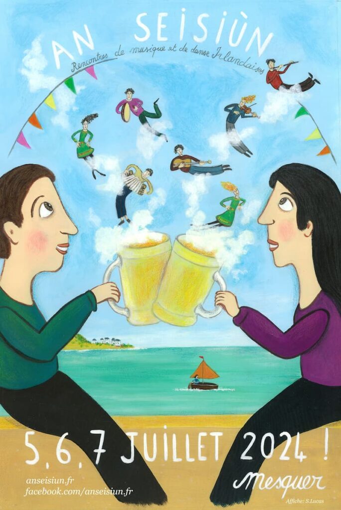 Affiche artistique pour festival de musique, danse irlandaise